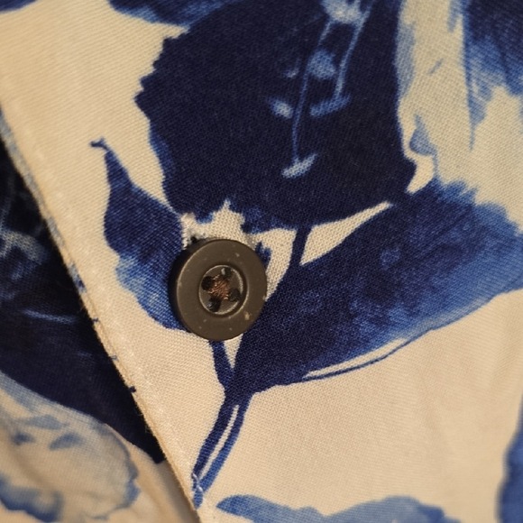 George Vintage Mens Hawaiian Tropical Floral Button Shirt Short Sleeve Blue M - Picture 4 of 6